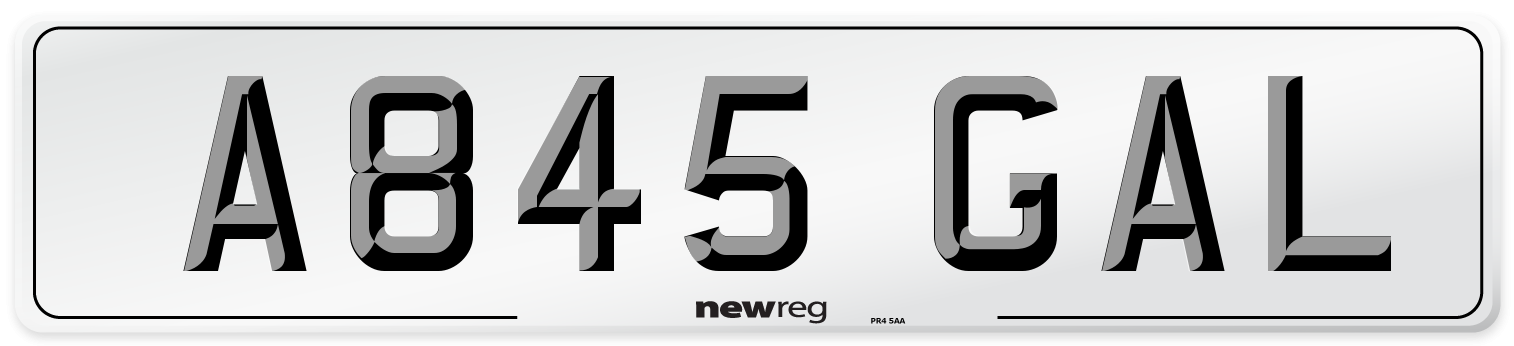 A845 GAL Number Plate from New Reg